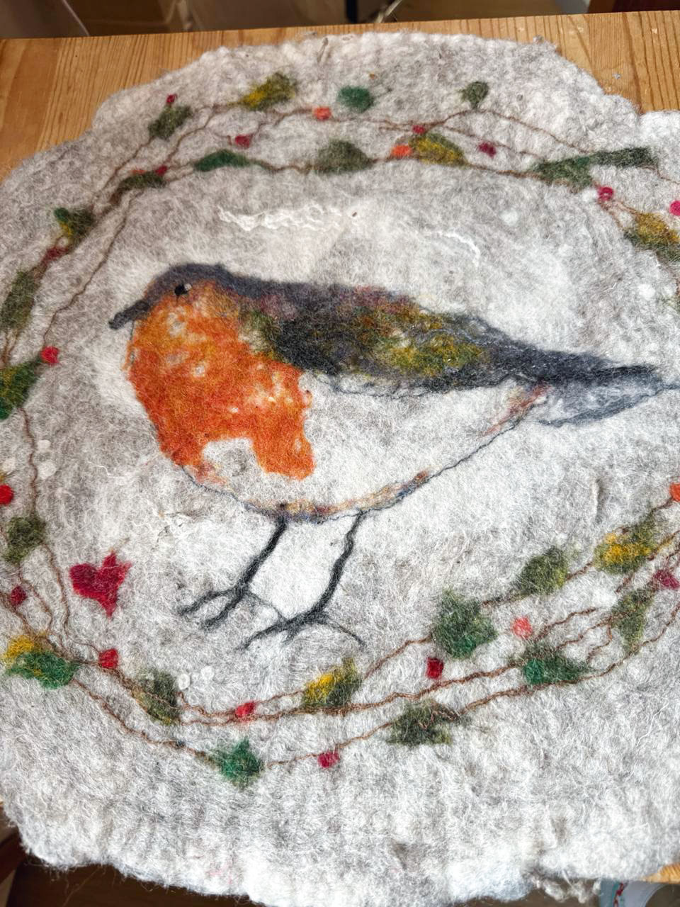 Nassfilzen eines Sitzkissens