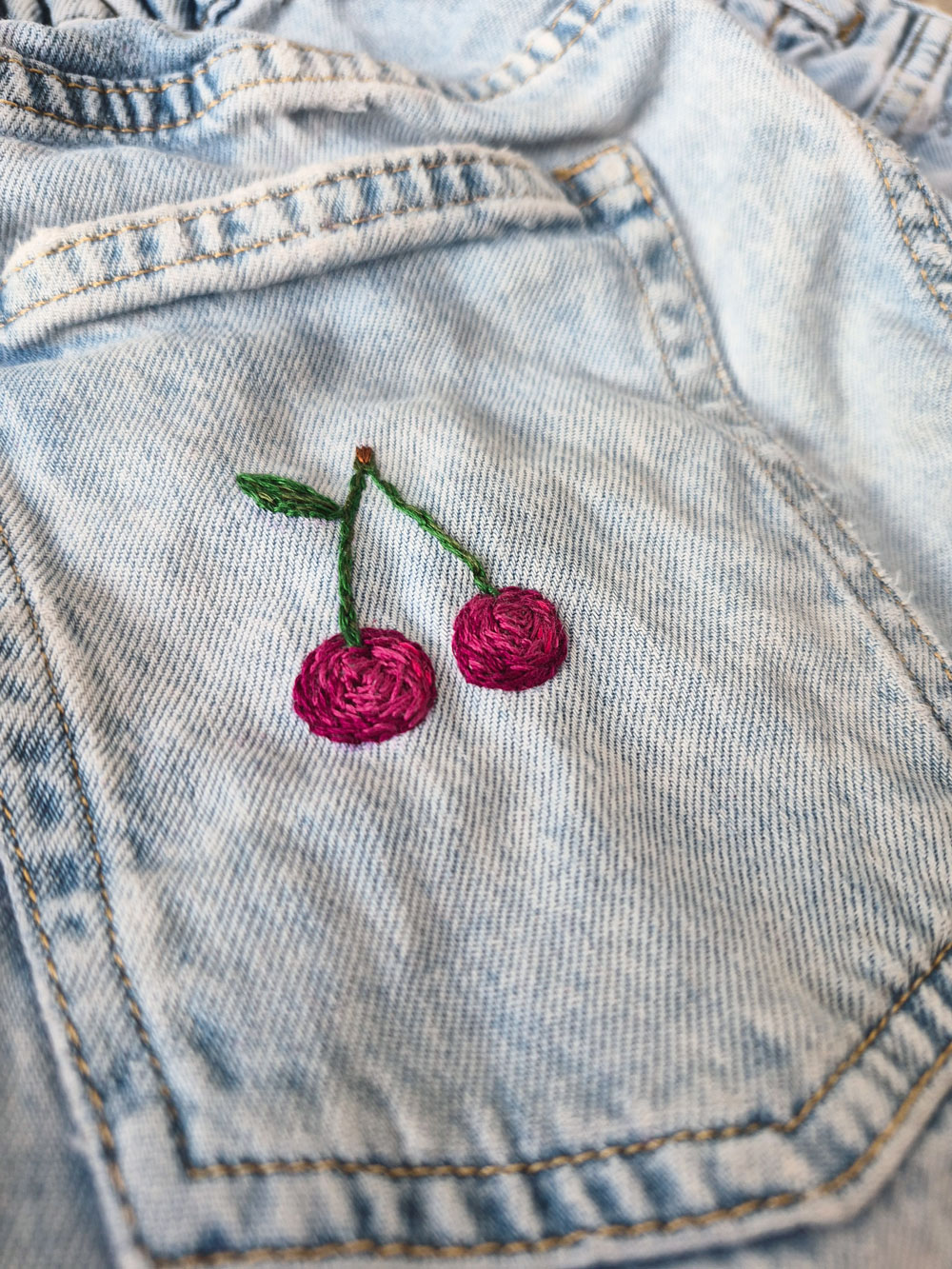 Sticken auf Jeans